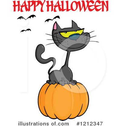 Royalty-Free (RF) Halloween Cat Clipart Illustration by Hit Toon - Stock Sample #1212347
