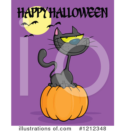 Royalty-Free (RF) Halloween Cat Clipart Illustration by Hit Toon - Stock Sample #1212348
