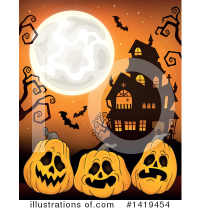 Halloween Pumpkins Clipart #1419454 by visekart