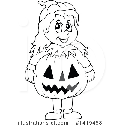 Royalty-Free (RF) Halloween Clipart Illustration by visekart - Stock Sample #1419458