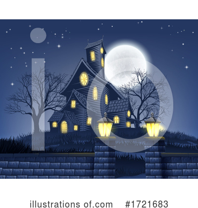 Haunted House Clipart #1721683 by AtStockIllustration
