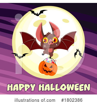 Flying Bat Clipart #1802386 by Hit Toon