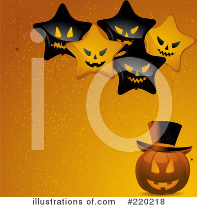 Royalty-Free (RF) Halloween Pumpkin Clipart Illustration by elaineitalia - Stock Sample #220218