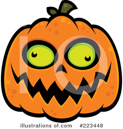 Royalty-Free (RF) Halloween Pumpkin Clipart Illustration by John Schwegel - Stock Sample #223448