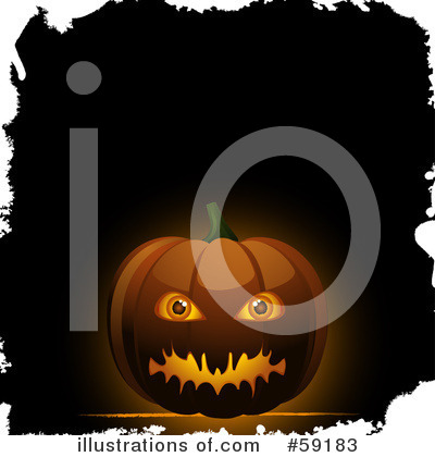 Royalty-Free (RF) Halloween Pumpkin Clipart Illustration by elaineitalia - Stock Sample #59183