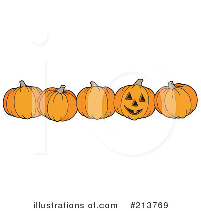 Royalty-Free (RF) Halloween Pumpkins Clipart Illustration by visekart - Stock Sample #213769
