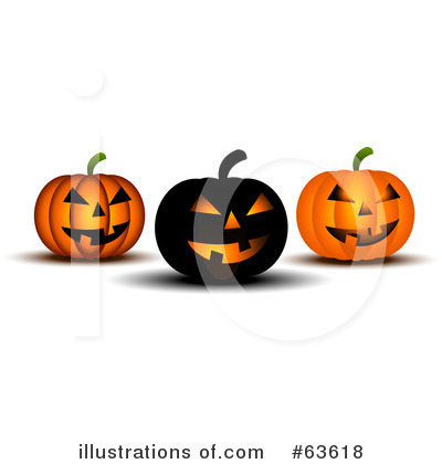 Royalty-Free (RF) Halloween Pumpkins Clipart Illustration by KJ Pargeter - Stock Sample #63618