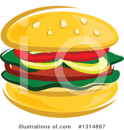 Royalty-Free (RF) Hamburger Clipart Illustration by Vector Tradition SM - Stock Sample #1314867