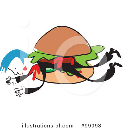 Royalty-Free (RF) Hamburger Clipart Illustration by Prawny - Stock Sample #99093