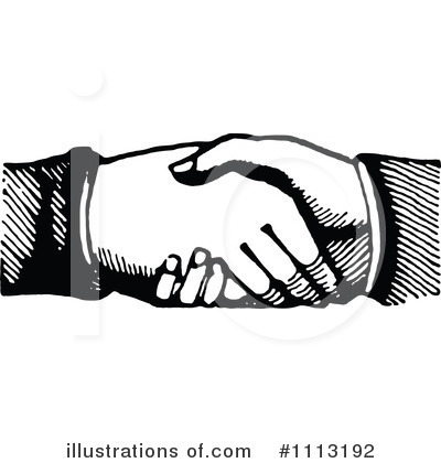 Royalty-Free (RF) Handshake Clipart Illustration by Prawny Vintage - Stock Sample #1113192