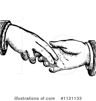 Royalty-Free (RF) Handshake Clipart Illustration by Prawny Vintage - Stock Sample #1121133