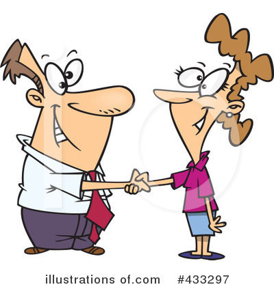 Royalty-Free (RF) Handshake Clipart Illustration by toonaday - Stock Sample #433297