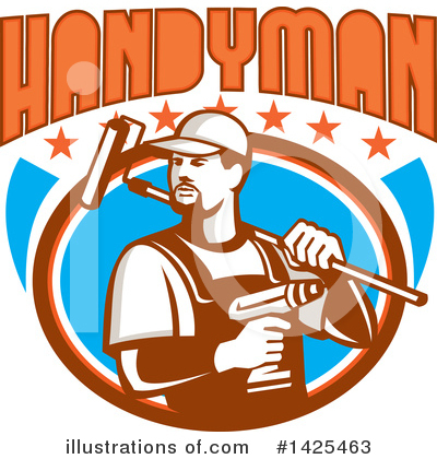 Royalty-Free (RF) Handyman Clipart Illustration by patrimonio - Stock Sample #1425463