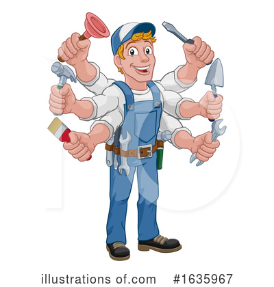 Royalty-Free (RF) Handyman Clipart Illustration by AtStockIllustration - Stock Sample #1635967