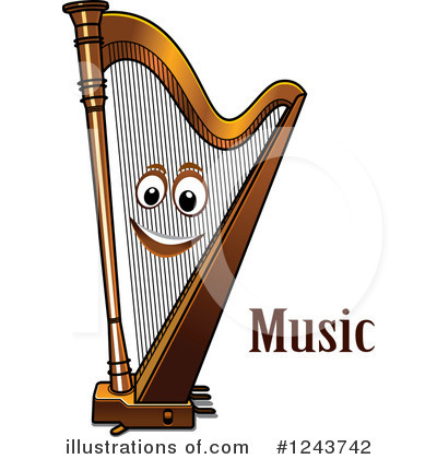Royalty-Free (RF) Harp Clipart Illustration by Vector Tradition SM - Stock Sample #1243742