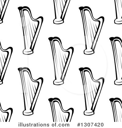 Royalty-Free (RF) Harp Clipart Illustration by Vector Tradition SM - Stock Sample #1307420