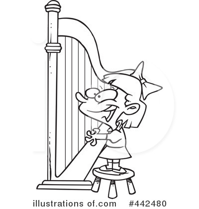 Royalty-Free (RF) Harp Clipart Illustration by toonaday - Stock Sample #442480