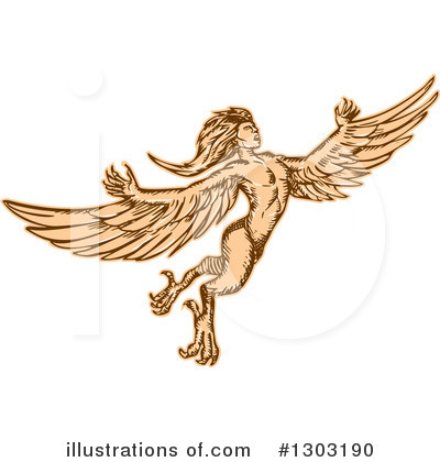 Royalty-Free (RF) Harpy Clipart Illustration by patrimonio - Stock Sample #1303190