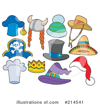 Royalty-Free (RF) Hats Clipart Illustration by visekart - Stock Sample #214541