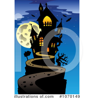 Royalty-Free (RF) Haunted House Clipart Illustration by visekart - Stock Sample #1070149