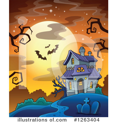 Royalty-Free (RF) Haunted House Clipart Illustration by visekart - Stock Sample #1263404