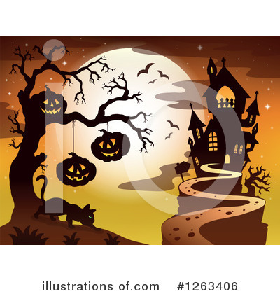 Royalty-Free (RF) Haunted House Clipart Illustration by visekart - Stock Sample #1263406