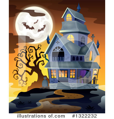 Royalty-Free (RF) Haunted House Clipart Illustration by visekart - Stock Sample #1322232