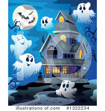 Royalty-Free (RF) Haunted House Clipart Illustration by visekart - Stock Sample #1322234