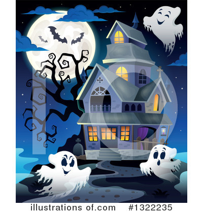 Royalty-Free (RF) Haunted House Clipart Illustration by visekart - Stock Sample #1322235