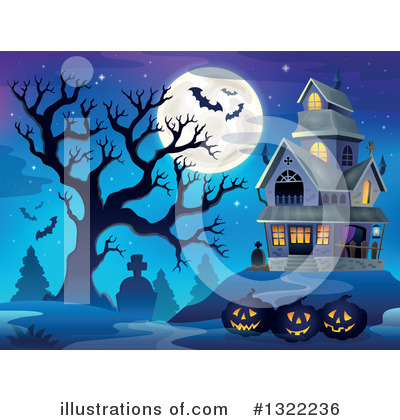 Royalty-Free (RF) Haunted House Clipart Illustration by visekart - Stock Sample #1322236