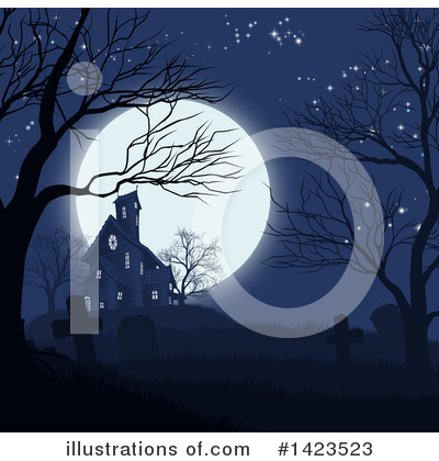Full Moon Clipart #1423523 by AtStockIllustration