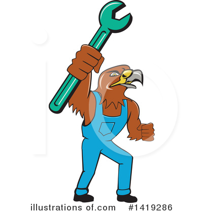 Royalty-Free (RF) Hawk Clipart Illustration by patrimonio - Stock Sample #1419286