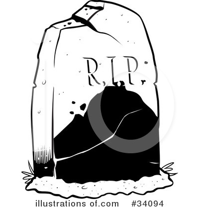 Royalty-Free (RF) Headstone Clipart Illustration by Lawrence Christmas Illustration - Stock Sample #34094