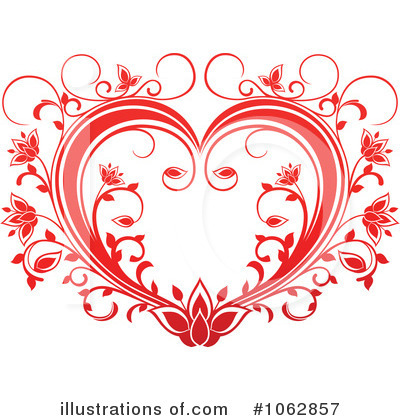 Floral Heart Clipart #1062857 by Vector Tradition SM