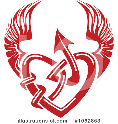 Winged Heart Clipart #1062863 by Vector Tradition SM