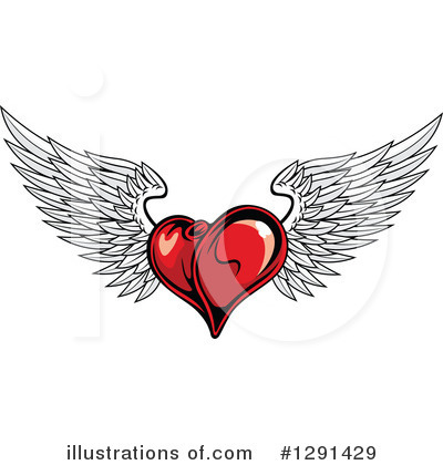 Winged Heart Clipart #1291429 by Vector Tradition SM