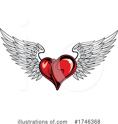 Winged Heart Clipart #1746368 by Vector Tradition SM
