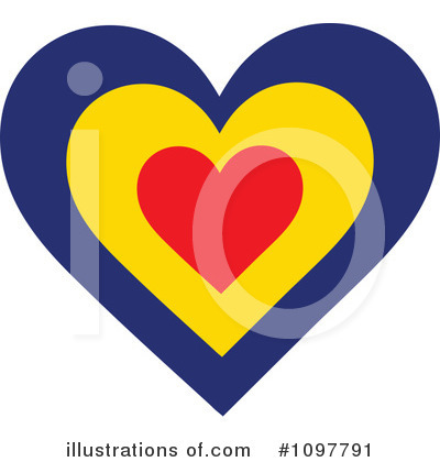 Royalty-Free (RF) Heart Flag Clipart Illustration by Maria Bell - Stock Sample #1097791