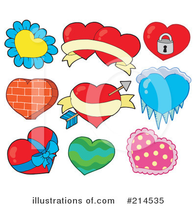 Royalty-Free (RF) Hearts Clipart Illustration by visekart - Stock Sample #214535