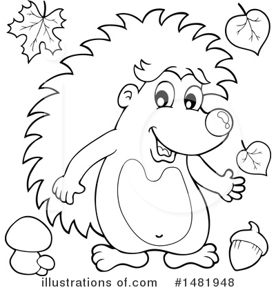 Royalty-Free (RF) Hedgehog Clipart Illustration by visekart - Stock Sample #1481948
