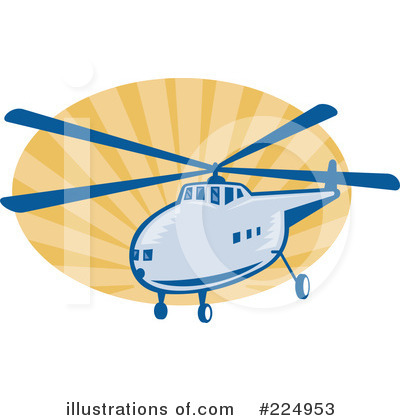Royalty-Free (RF) Helicopter Clipart Illustration by patrimonio - Stock Sample #224953