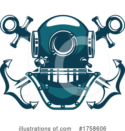Diving Helmet Clipart #1758606 by Vector Tradition SM