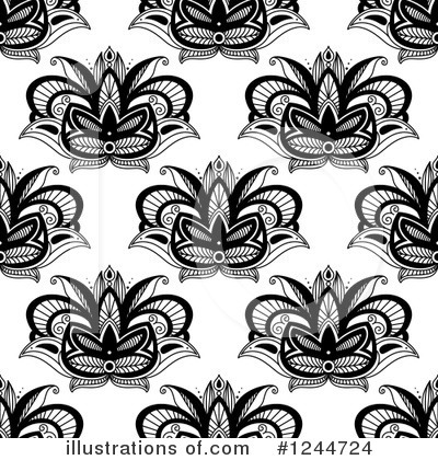 Royalty-Free (RF) Henna Flower Clipart Illustration by Vector Tradition SM - Stock Sample #1244724