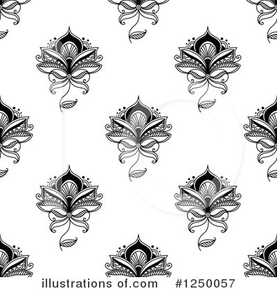 Royalty-Free (RF) Henna Flower Clipart Illustration by Vector Tradition SM - Stock Sample #1250057