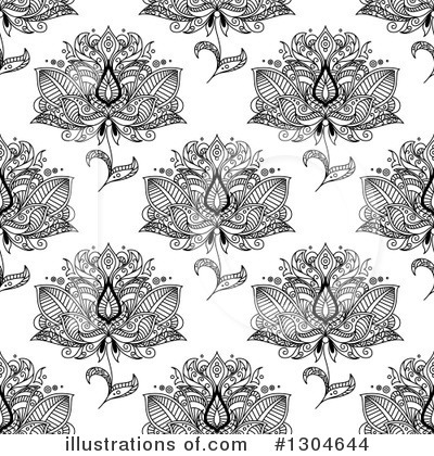 Royalty-Free (RF) Henna Flower Clipart Illustration by Vector Tradition SM - Stock Sample #1304644