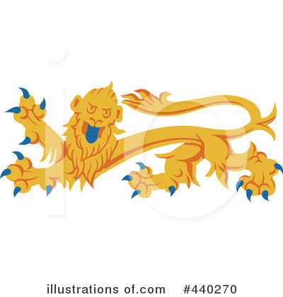 Royalty-Free (RF) Heraldic Lion Clipart Illustration by dero - Stock Sample #440270