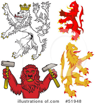 Heraldic Lion Clipart #51948 by dero