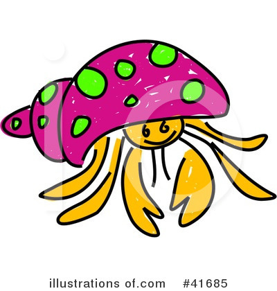 Royalty-Free (RF) Hermit Crab Clipart Illustration by Prawny - Stock Sample #41685