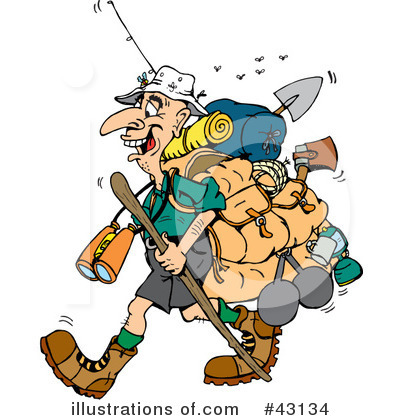 Royalty-Free (RF) Hiking Clipart Illustration by Dennis Holmes Designs - Stock Sample #43134