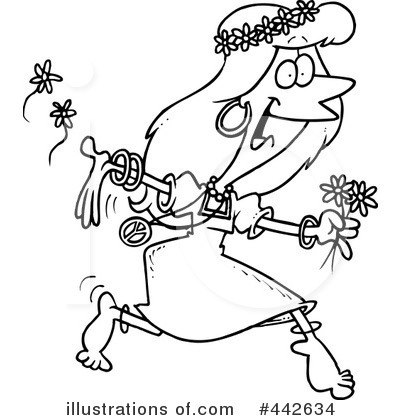 Royalty-Free (RF) Hippie Clipart Illustration by toonaday - Stock Sample #442634
